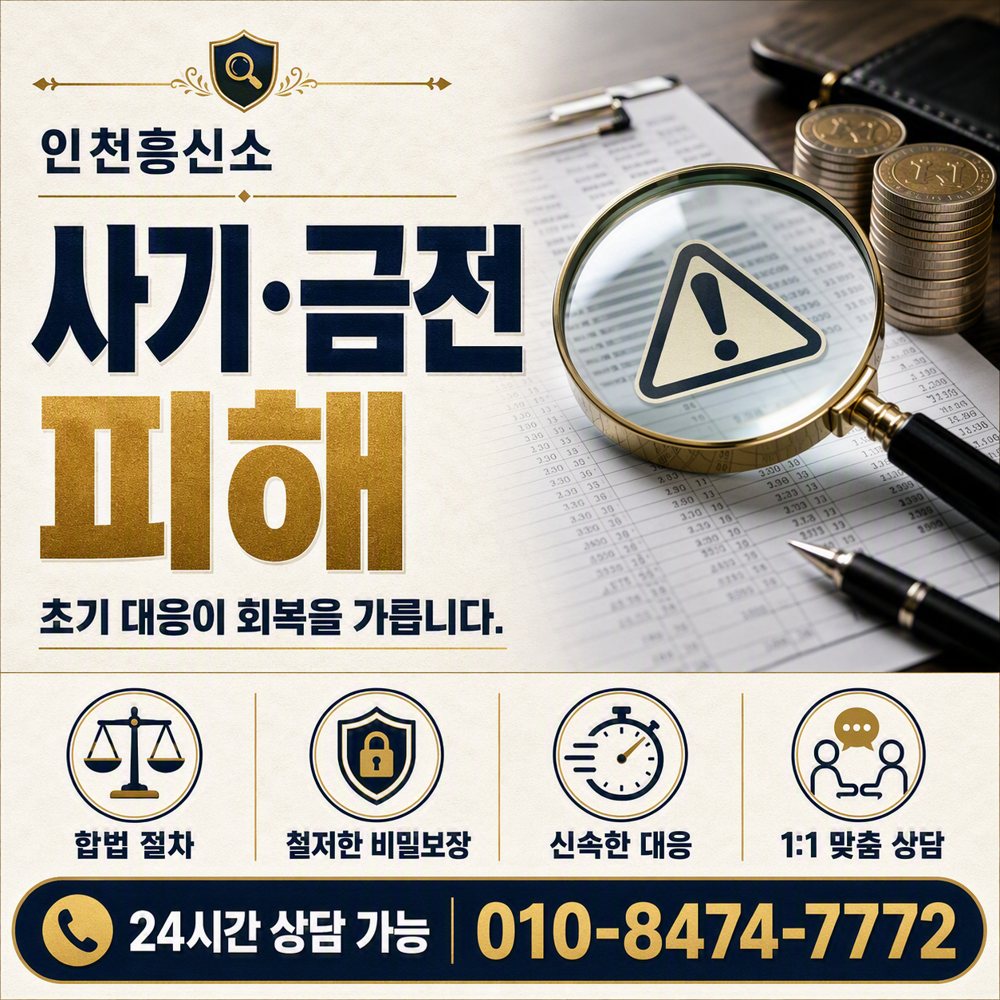 인천흥신소 사기·금전 피해 — 초기 대응이 회복을 가릅니다 인천흥신소 인천흥신소 사기·금전 피해 — 초기 대응이 회복을 가릅니다